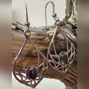 Wheeler Jewelry Hematite & Silver earrings  Made in America NWT